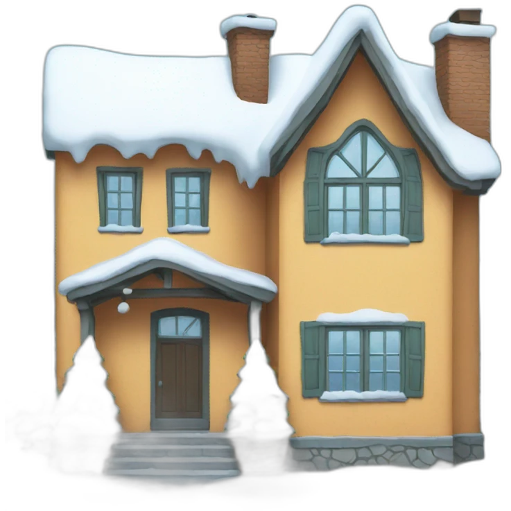 House with snow emoji