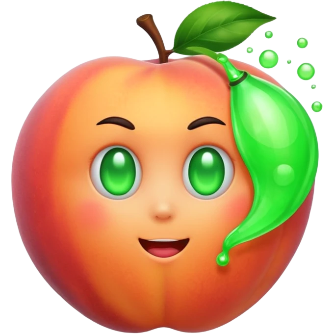 Peach with green gas emoji