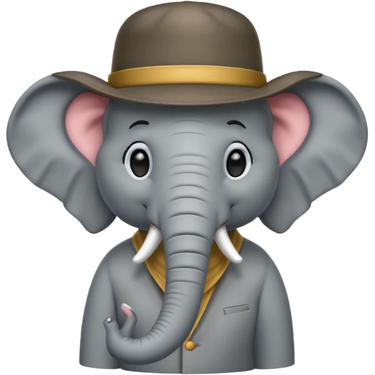 Elephant wearing a hat  emoji