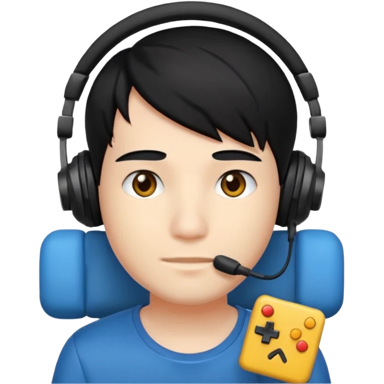 A gamer boy black hair  emoji