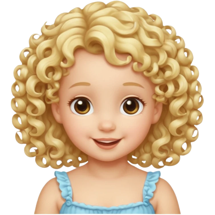 Cherubic Baby girl with curls bust emoji