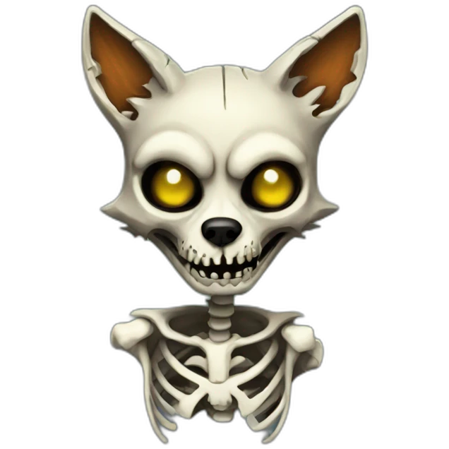 Zombie skeleton fox emoji