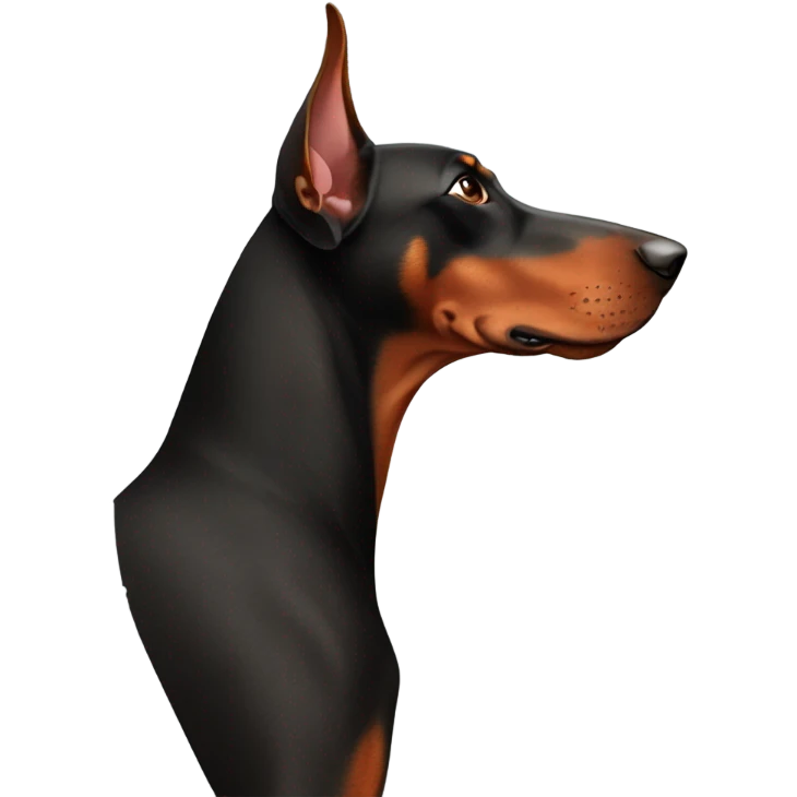 Red Doberman profile docked tail  emoji