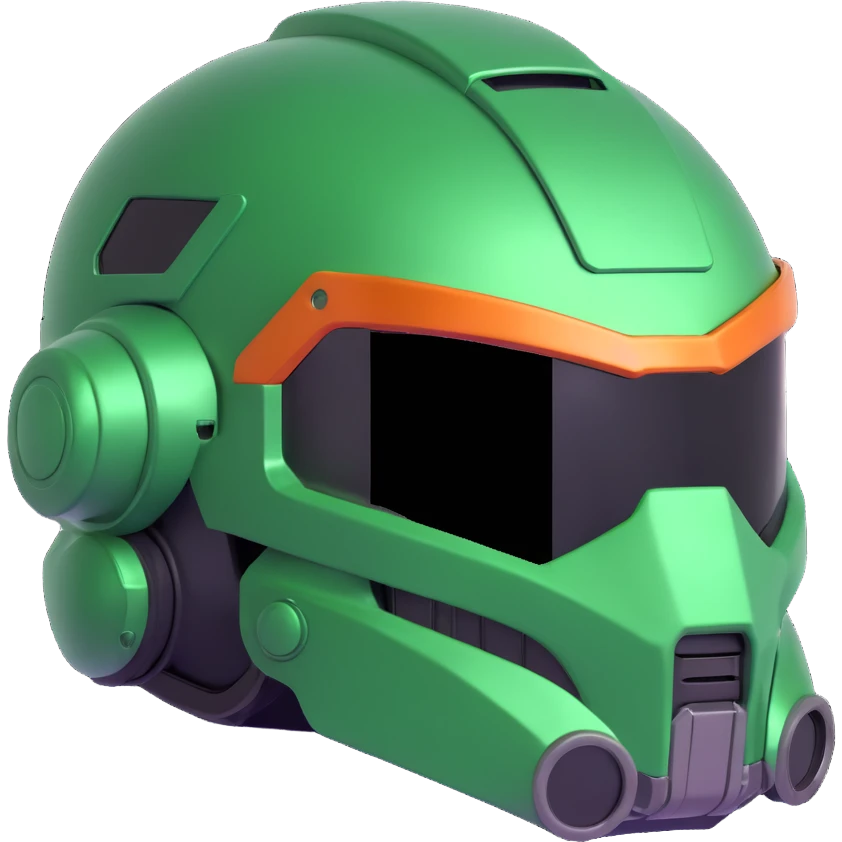 doom guy helmet, close-up, shiny visor, sci-fi armor, 3D look emoji