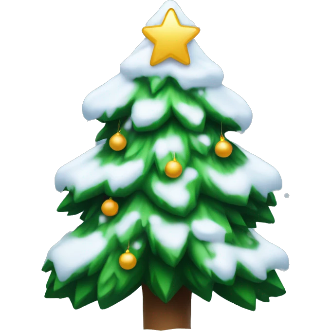 christmas tree with snow emoji