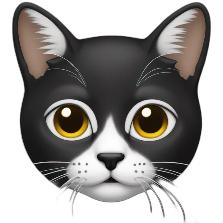 Um gato preto e branco  emoji