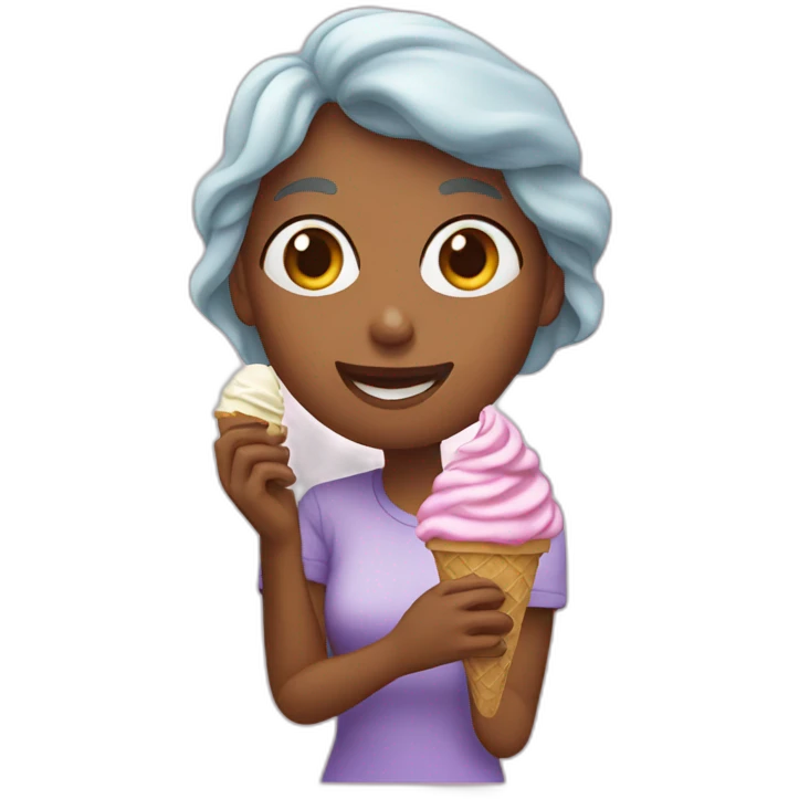 woman eating ice cream emoji