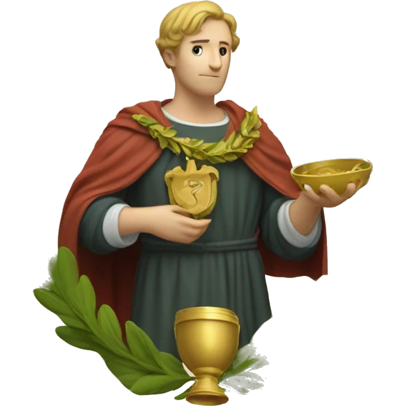 Petrarch holds a golden laurel wreath in his hand emoji