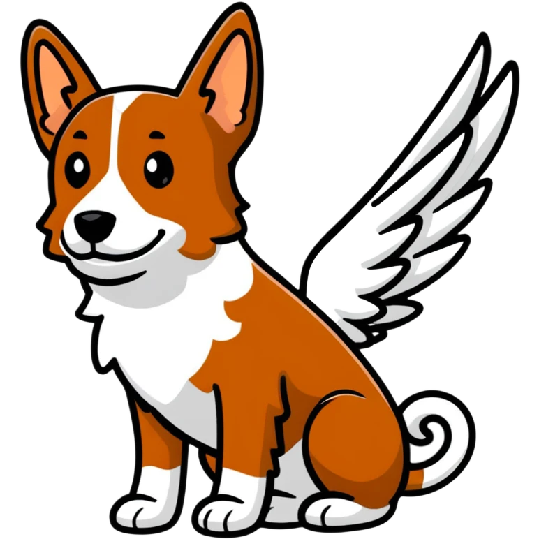 brown dog with white wings emoji