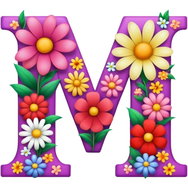 Flowers that form letters and  spell the word "Alina" emoji