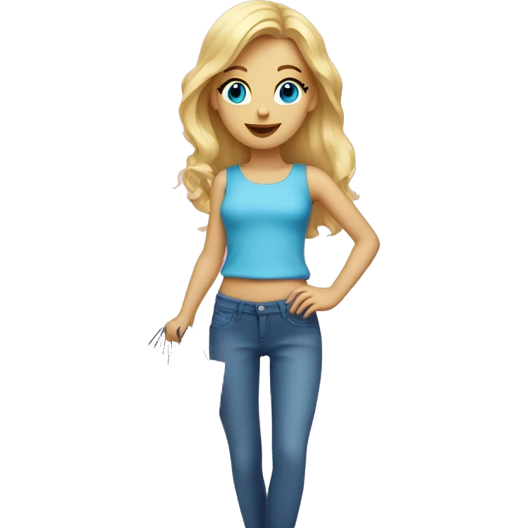 blonde girl with blue eyes surrounded by pink shopping bags emoji