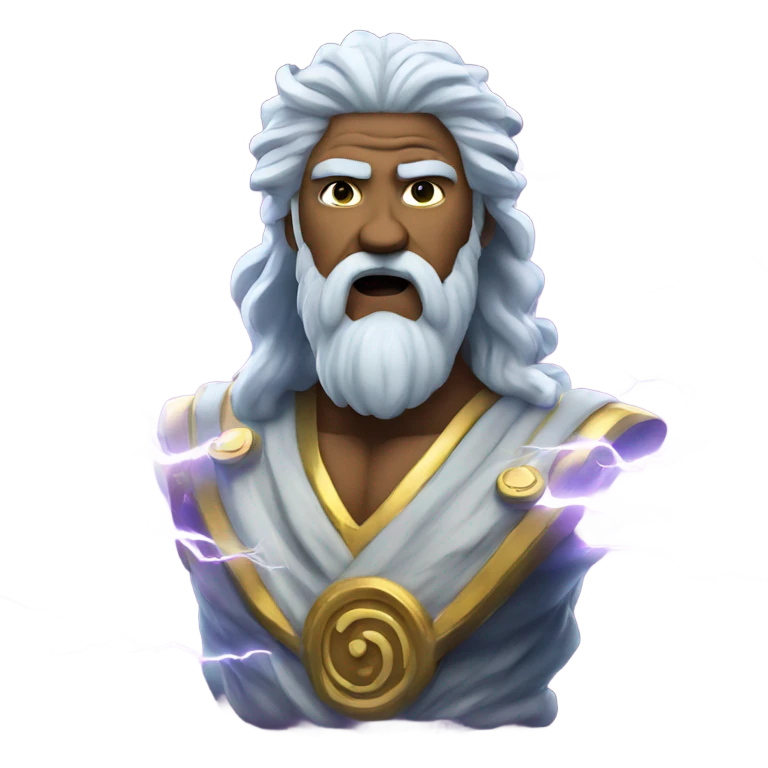 Zeus with lightning emoji