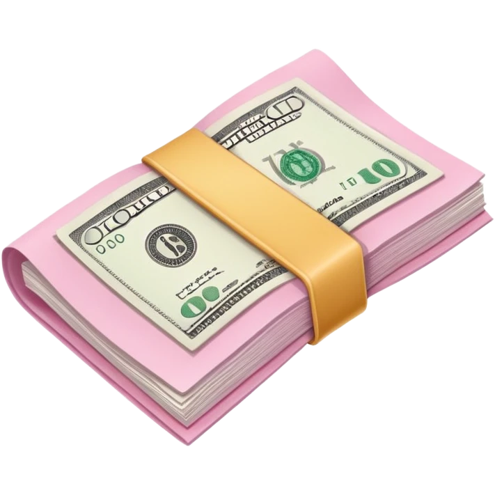 a pink piece of cash emoji