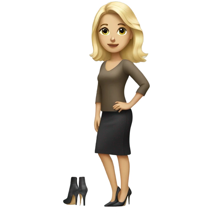 blonde girl in high heels emoji