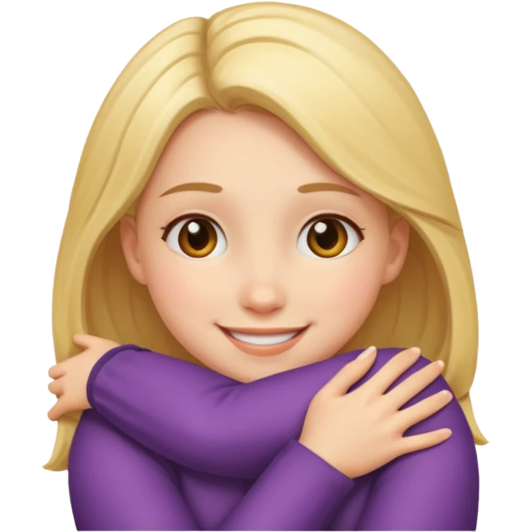 Hug with buty ghirl emoji