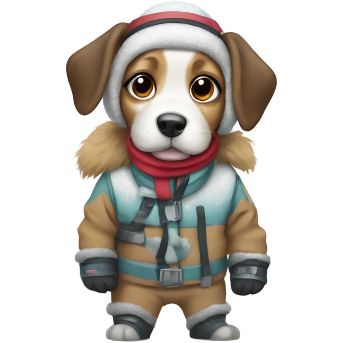 Puppy in snow gear emoji