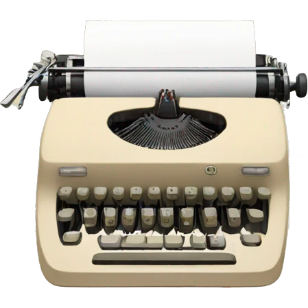 beige typewriter and flowers emoji