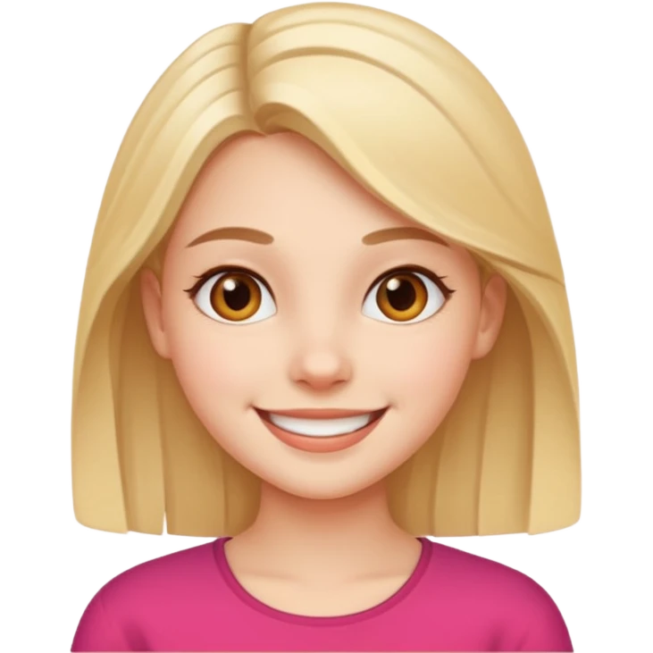 create the head okf the young pretty gitl in ios style smiling emoji