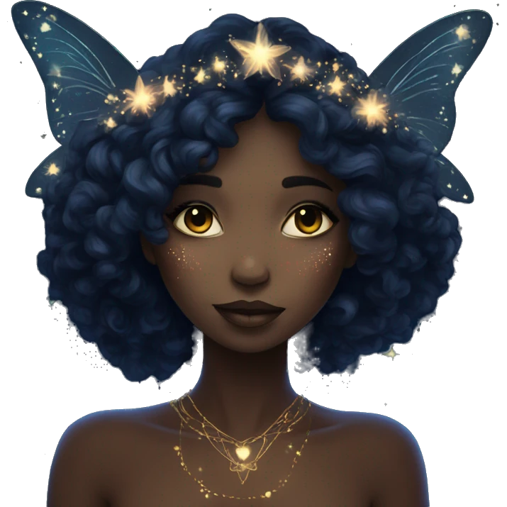Dark nighttime stars Bohemian hippie fairy emoji