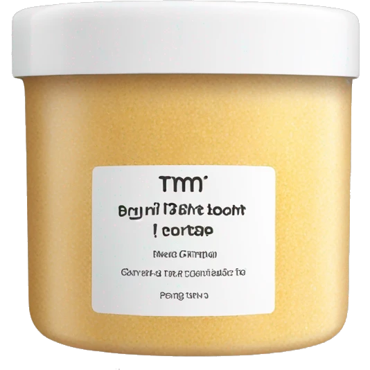 body scrub pot with label emoji