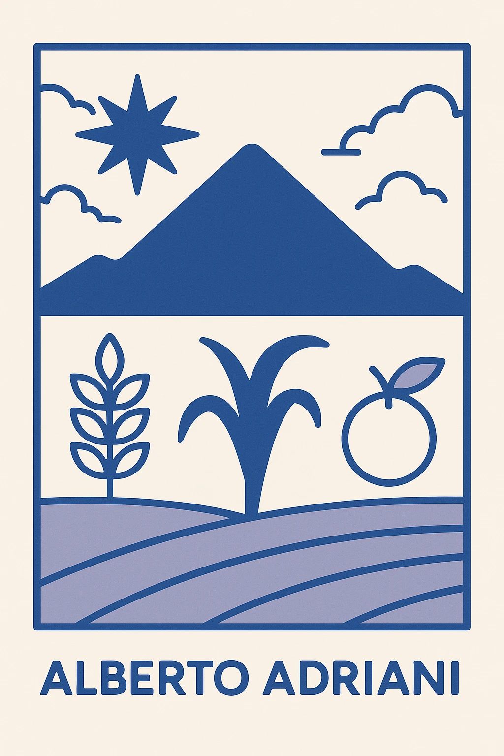 Flag of Alberto Adriani municipality, flat design, minimalist symbols, solid colors. emoji