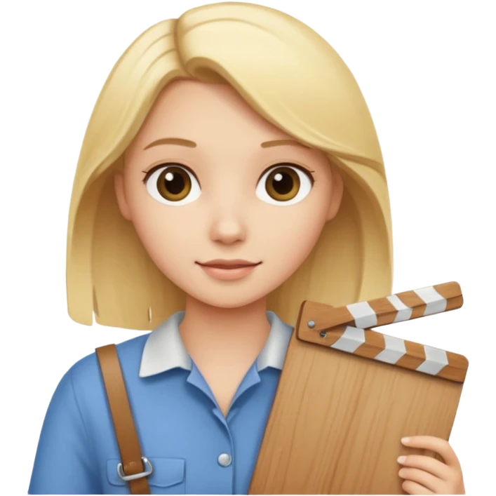 Blonde girl with clapboard emoji