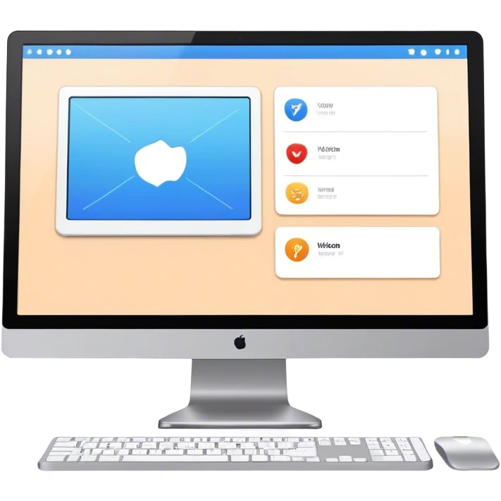 Create an emoji for UX/UI design. Show a monitor or tablet with a web interface mockup displayed on the screen. Use modern, professional colors. Do not include any emojis or smiley faces. Make the background transparent. emoji