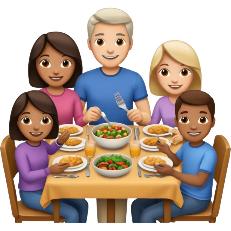 family having dinner emoji