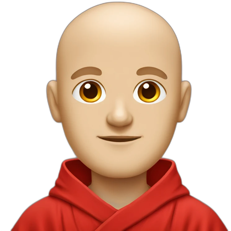 white Monk in red bathrobe emoji