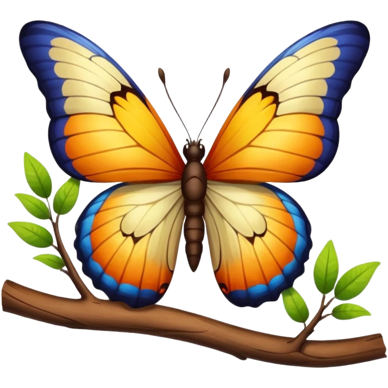 Butterfly on a tree branch emoji