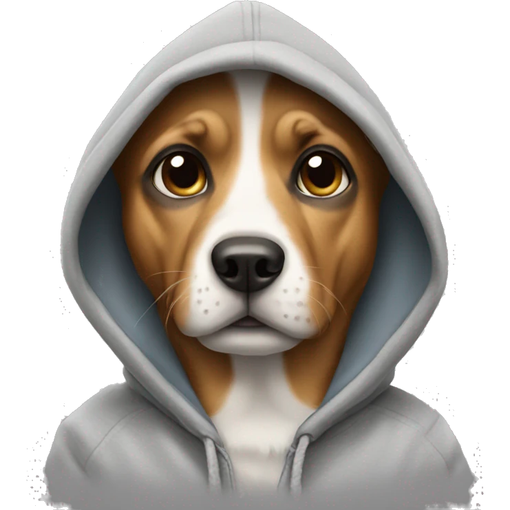 Dog wearing hoodie emoji