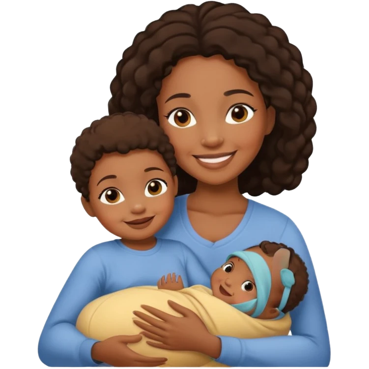 a black mother and her baby emoji