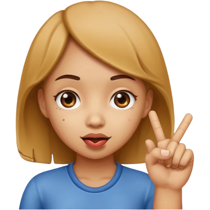 Un fille a la tête de caca et avec un doigt d'honneur  emoji
