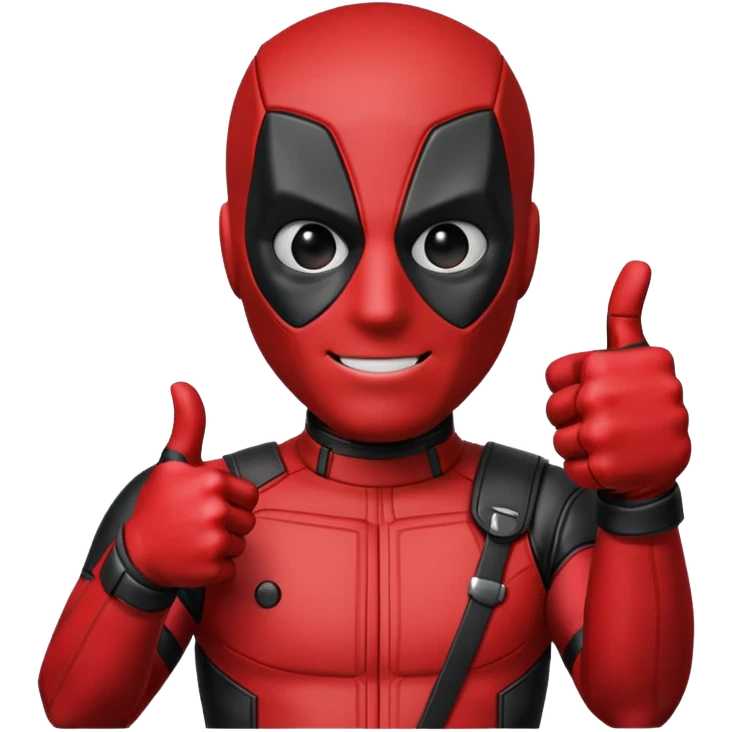 Deadpool giving a thumbs up, cheeky smile emoji