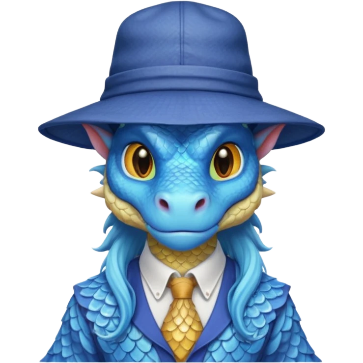 long hair dragon with shirt and hat emoji