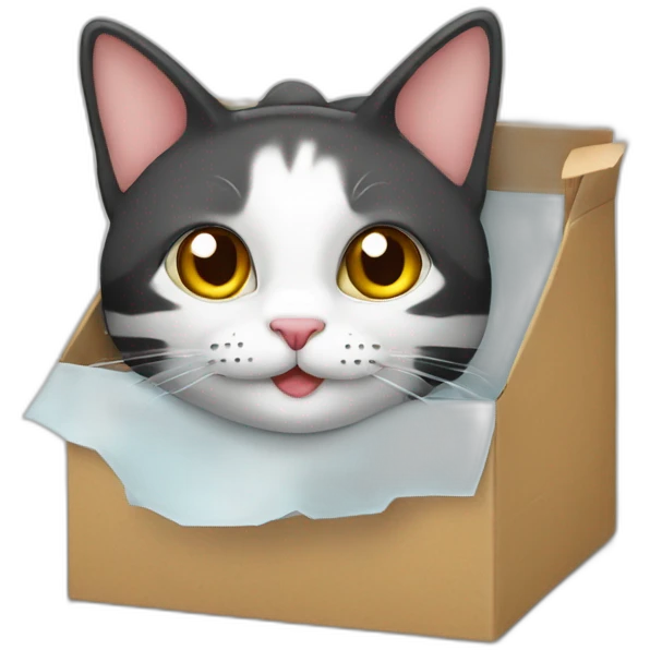 Een kat in een doosje emoji