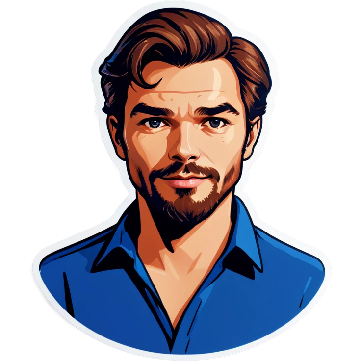 blue shirt solo portrait emoji
