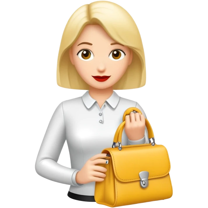 Eine Frau wo latex und eine Handtasche trägt  emoji