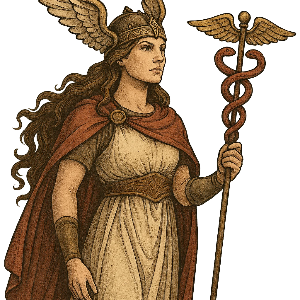 A Valkyrie holding a healing staff, blending Norse mythology with medical symbolism emoji