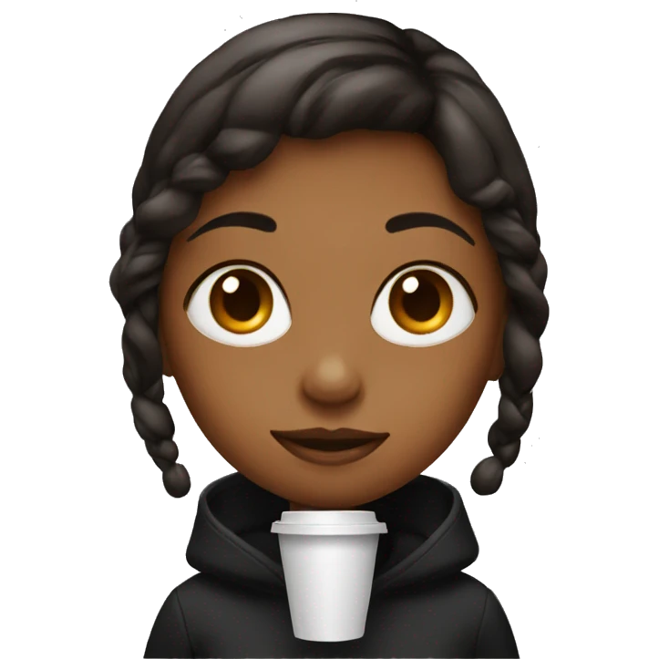 girl with black coffee cup emoji