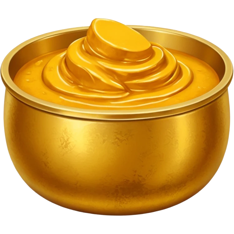 Turmeric paste in a golden metal bowl emoji