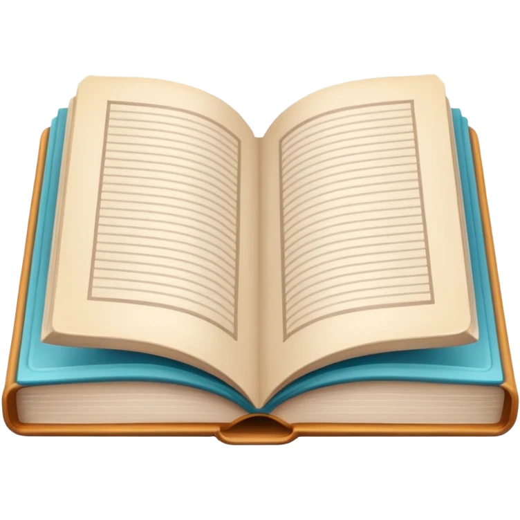 Flat iOS-style icon of an open book. Simple lines, soft gradients, clean minimalist design. emoji