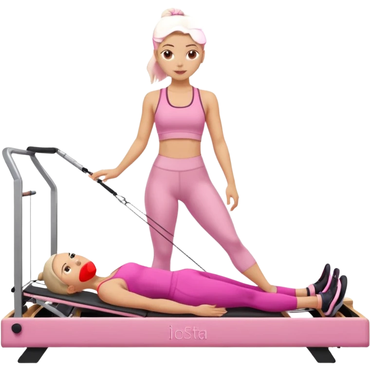 pilates reformer girl with pink set emoji