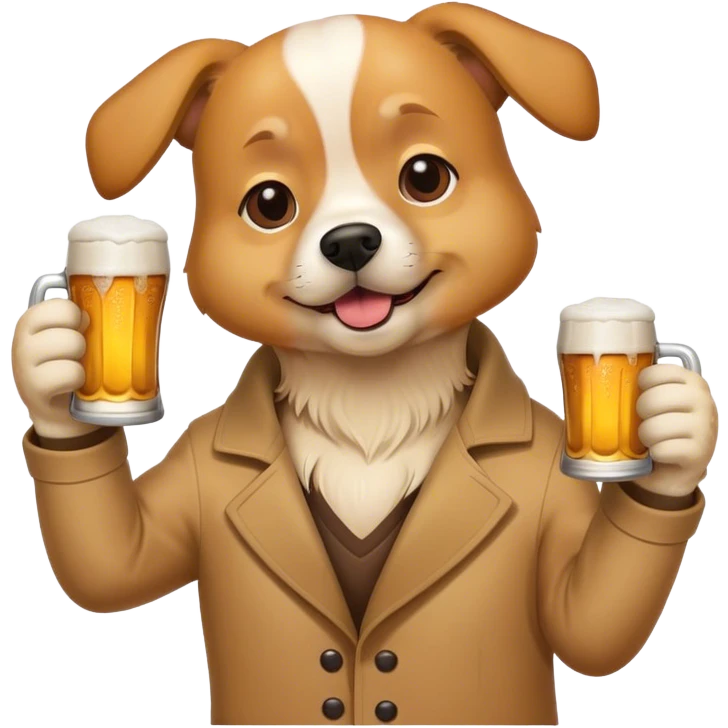 Dog drink a beer emoji