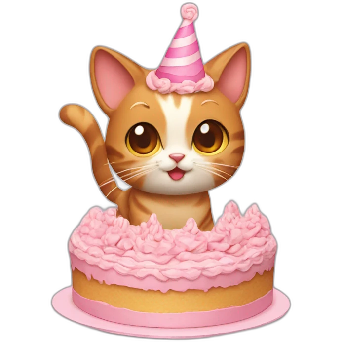 cat with mouse ears and cake emoji