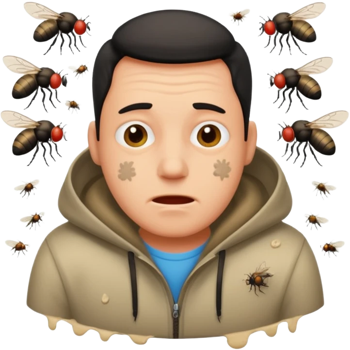 stinky guy with flies emoji