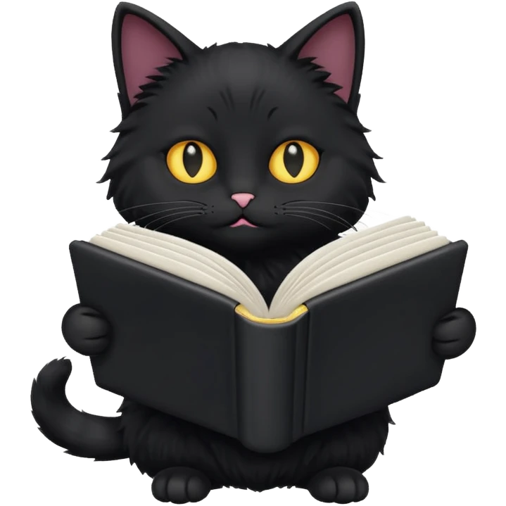  black cat with white book emoji