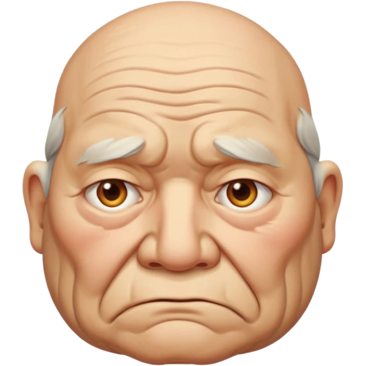 Cartoon fat old guy sad emoji