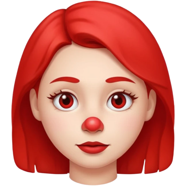 Woman with red nose emoji
