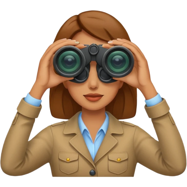 a woman looking into binoculars emoji
